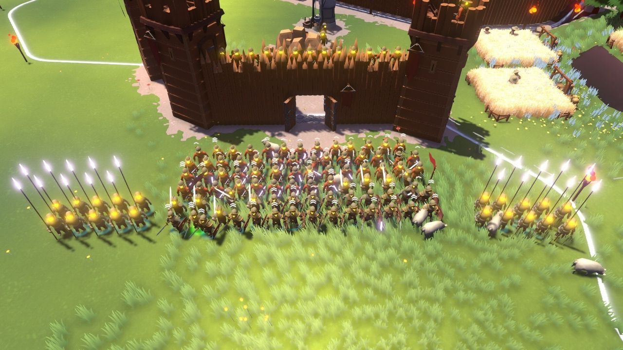 Becastled — a massed army advancing on a castle wall