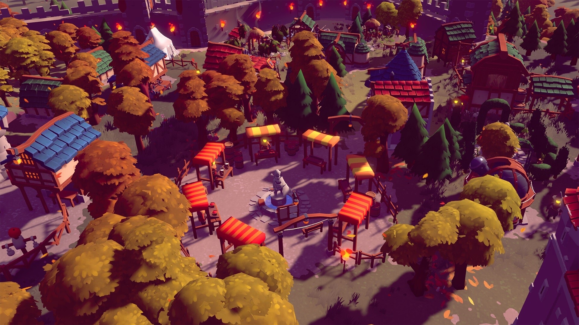 Becastled — an autumn settlement lit by lanterns