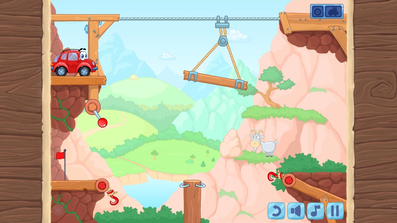 Wheely — a catapult puzzle in a red canyon